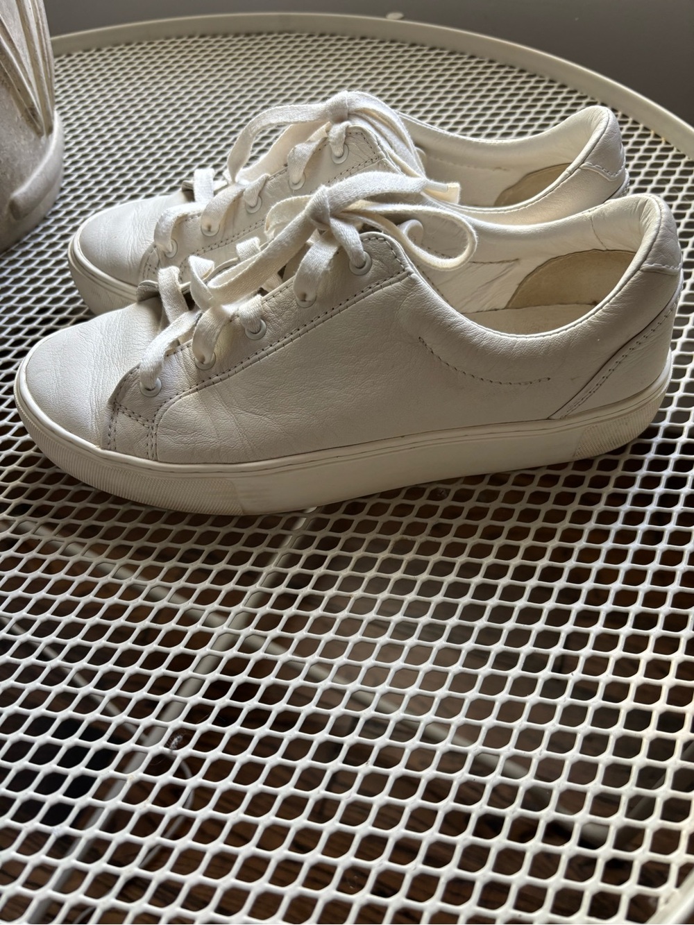 UGG Cream Leather Sneakers